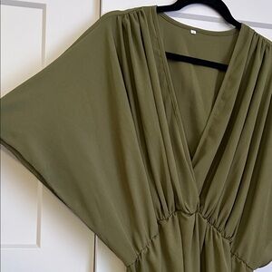 Elegant Olive Green Maxi Dress